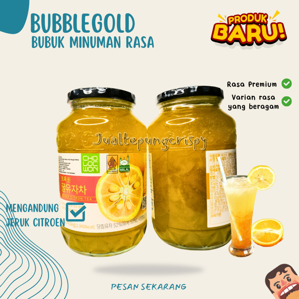 

Wetou Cholocwon Honey Citroen Tea 1 Kg | Teh Jeruk Madu Citron Asli Kaya Manfaat & Rasa!