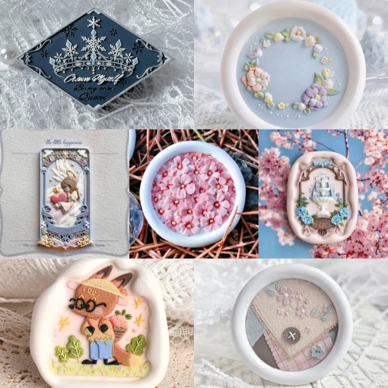 

Creative Stamp Toys Lacquered Stamps Brass Stamps Circus Series Cute Irregular-Shaped Relief Lily Roses Tulips Student Copper