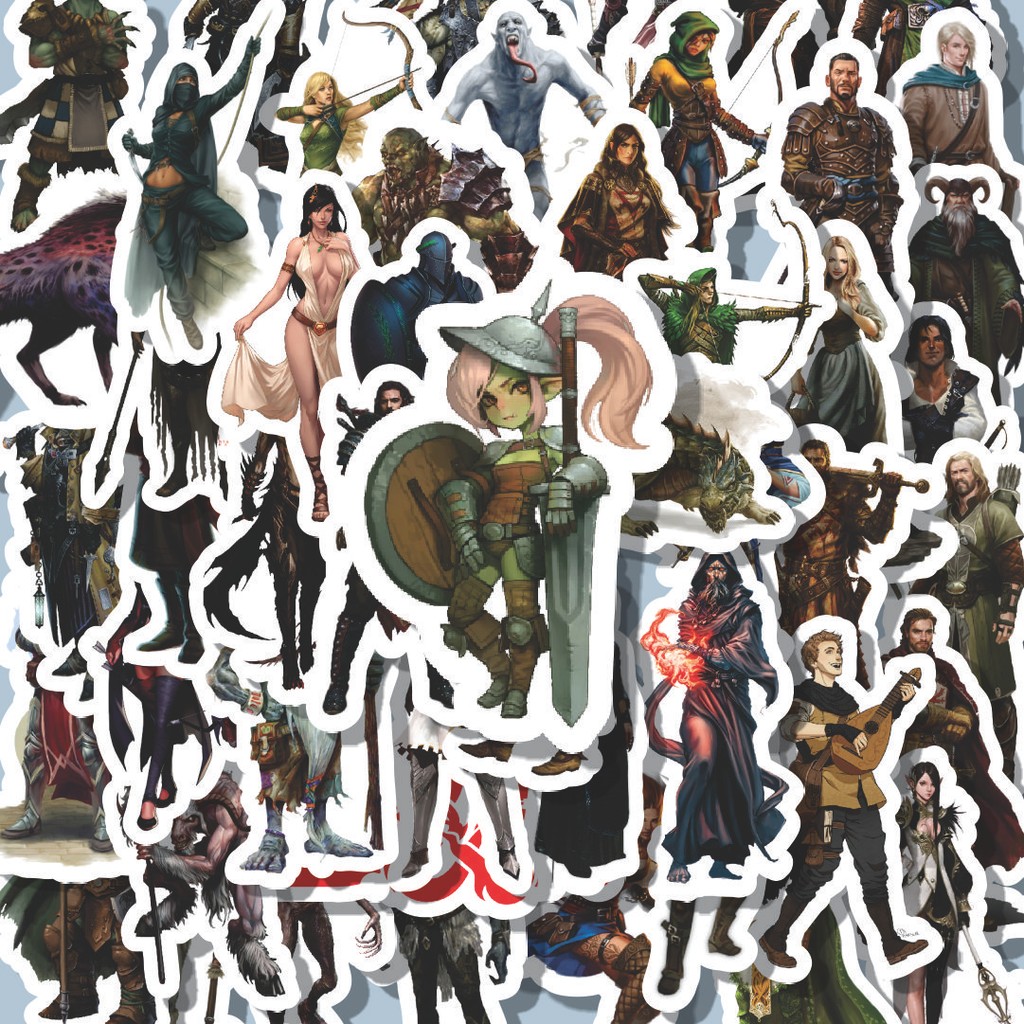 

100PCS Lucu Stiker Dungeon And Dragons Series 3 Stiker Aesthetic Stiker Anti Air Stikers Berperekat Waterproof sticker decal buat Motor Helm Buku Journal Koper Casing HP Laptop Botol Minum Hadiah anak