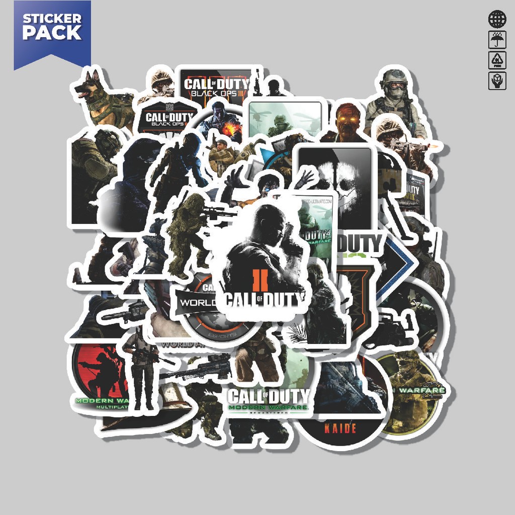 

[100PCS]Stiker Pack Stiker Call Of Duty Series Game 2 Aesthetic Vinyl Anti Air Dekorasi Sticker Laptop Buku Journal Koper Helm Casing HP Gitar Helm Skateboard