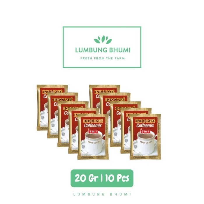 

INDOCAFE Kopi Coffeemix 20 Gr 1 Renceng 10 Pcs - Lumbung Bhumi