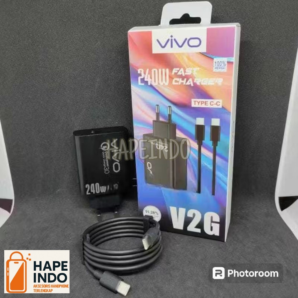 Charger Vivo V2G Fast Charging 240W Batok USB C Kabel Type C to Type-C Pengisian Cepat Ori B432