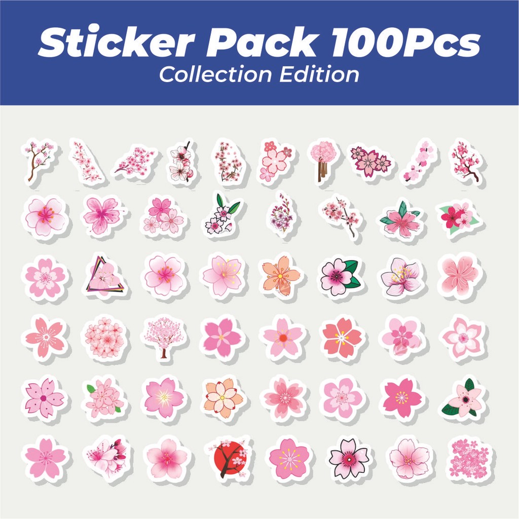 

Hot Stiker Pink Romantic Bunga Sakura Series Lucu Anti Air Stikers Berperekat Waterproof Sticker Decal Buat Motor Helm Buku Journal Koper Casing HP Laptop Botol Minum