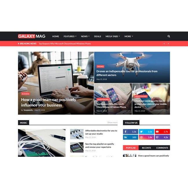 Template Blogspot Berita | GalaxyMag - Responsive News & Magazine Blogger Template premium