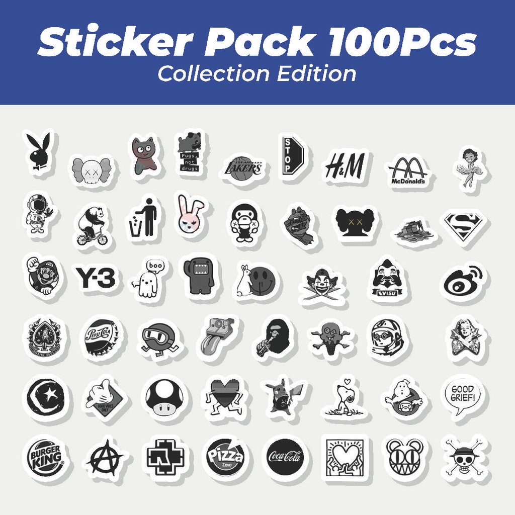 

Hot Stiker Classic Black & White [Klasik Hitam & Putih] Lucu Anti Air Stikers Berperekat Waterproof Sticker Decal Buat Motor Helm Buku Journal Koper Casing HP Laptop Botol Minum