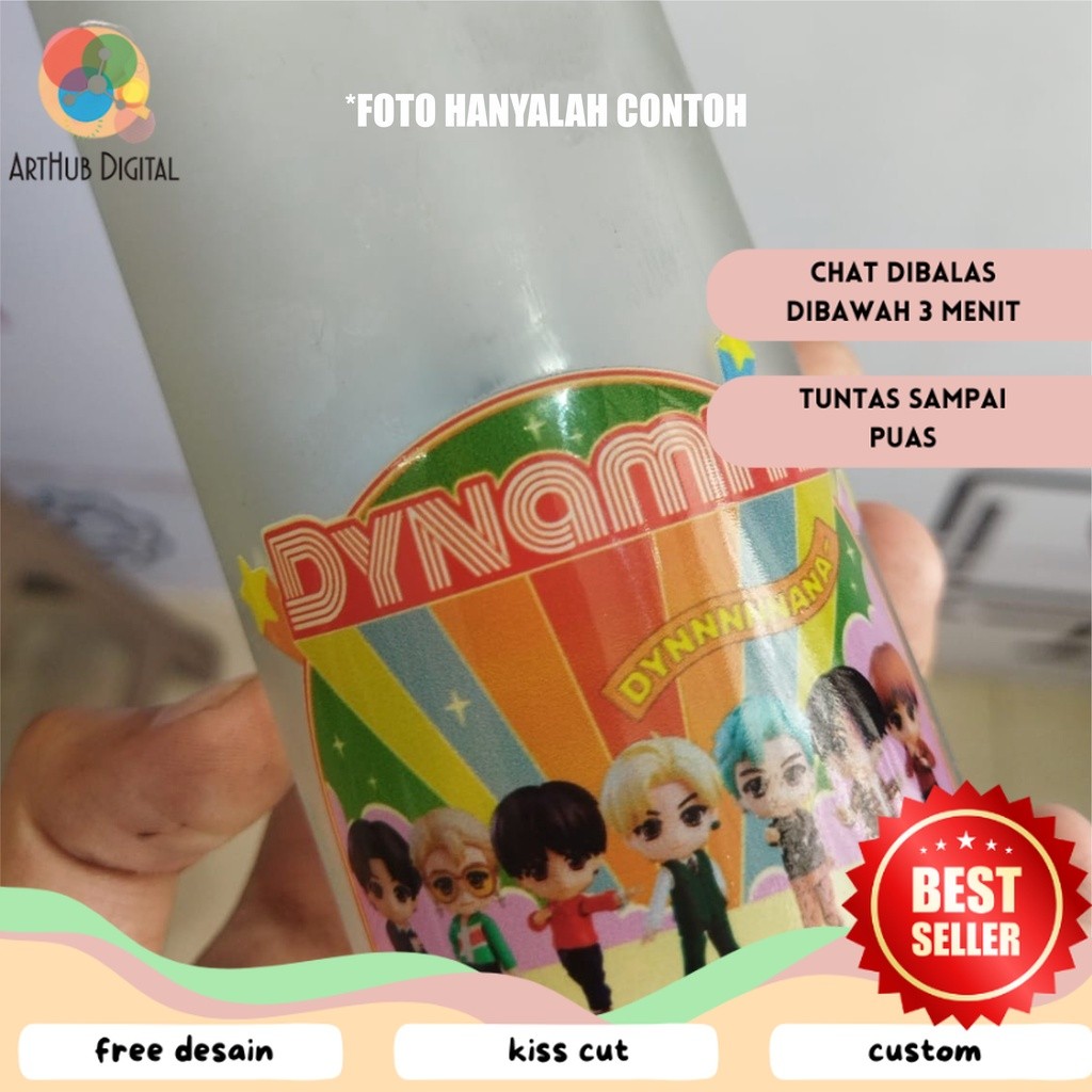

AHD Stiker UV DTF Custom | Cutting Stiker Custom Full Color | Stiker Timbul Permanen