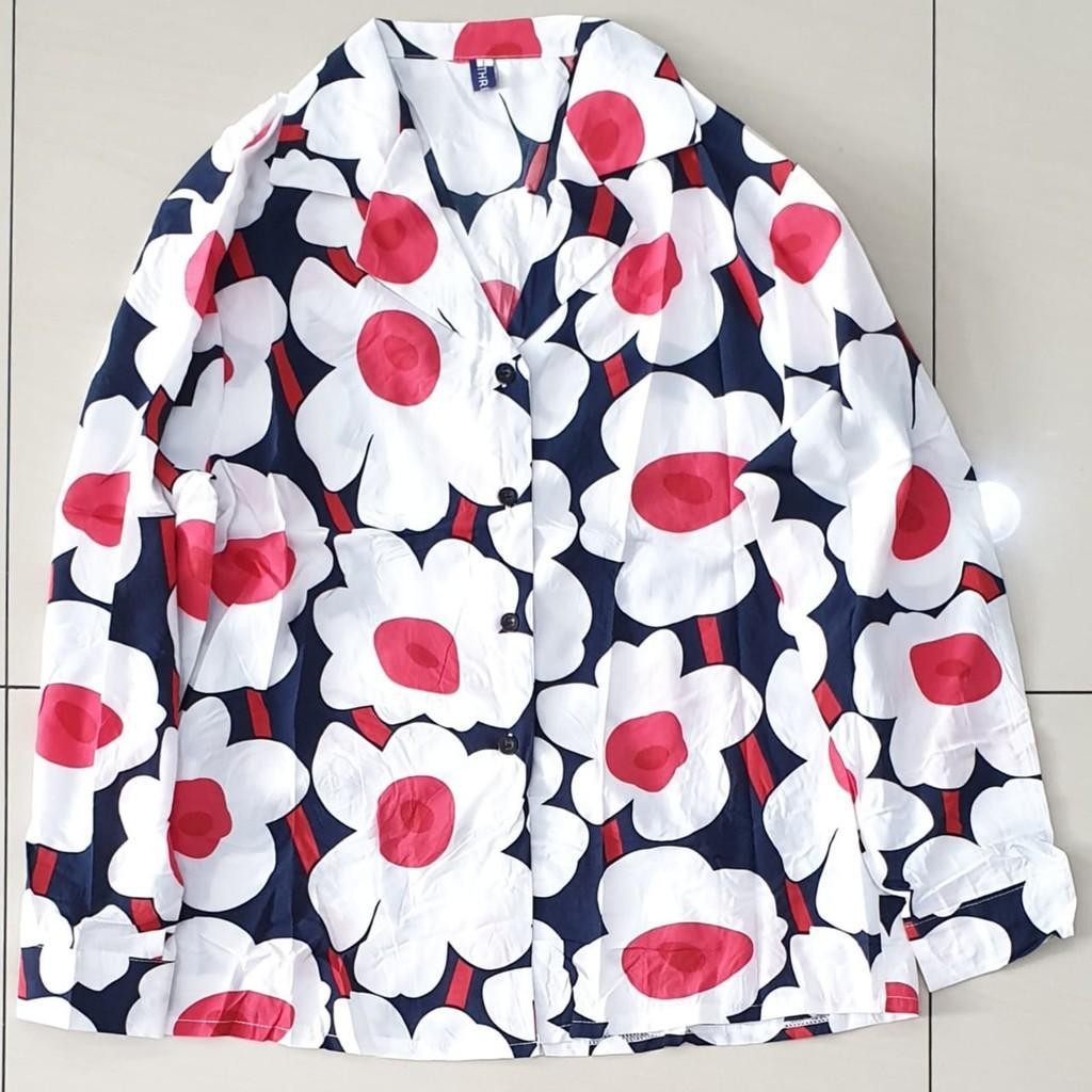 YR 3M KEMEJA 4086 TM THREE M LAPEL COLLAR SHIRT FASHION PREMIUM WANITA ANGGUN