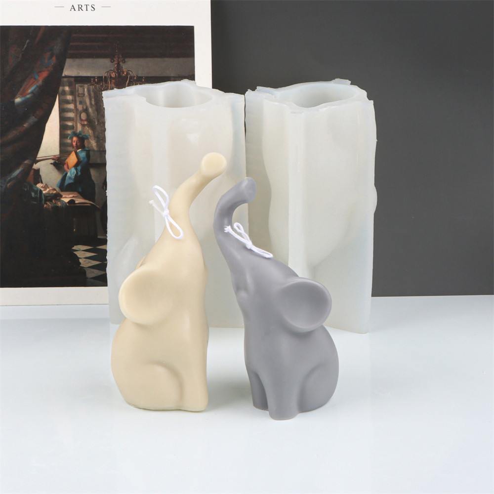 

3D Animal Long Nose Elephant Silicone Candle Mold Making Soap Plaster Resin Tool Craft Supplies Gifts Home Decoration