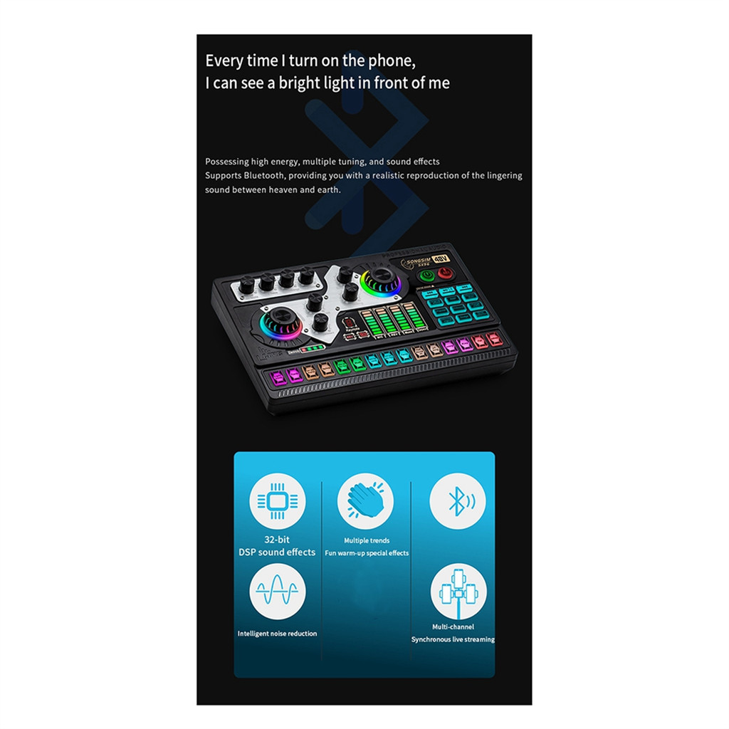 sound card SX96 Sound Card 48V Sound Card Microphone Mobile Phone Computer Live Broadcast Outdoor Si