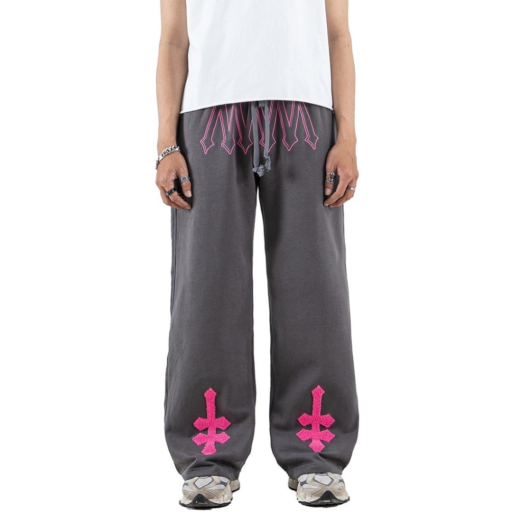 DENIMITUP H zigzag sweat pants - Sonic Grey - Celana panjang pria