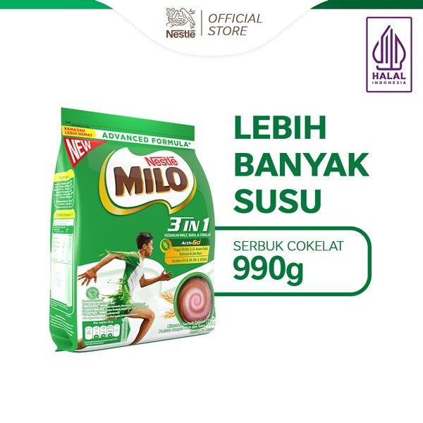 

[JATIM/JATENG] MILO ACTIV-GO 3IN1 Susu Cokelat Pouch Bubuk 990g