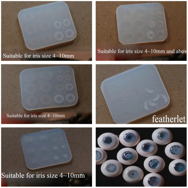 

Bjd Resin Eye Seal Silicone Mold 4~10mm Ripple Snowflake Feather Flowers Pattern Pupil Handmade DIY Doll Eye and Ornament Mold
