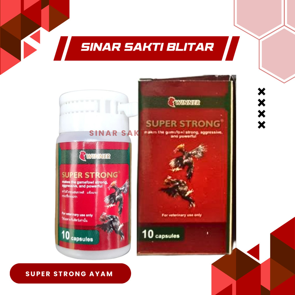 SUPER STRONG AYAM 1 BOTOL (10 KAPSUL) - Vitamin Ayam Aduan - Jamu Ayam Aduan Laga Tarung Bangkok - S