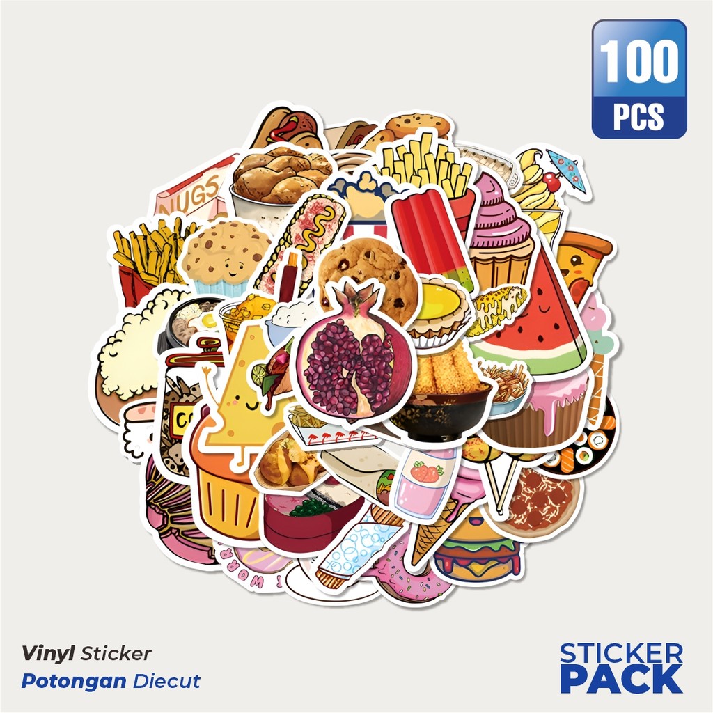 

Super Hemat! 100 PCS Stiker Cute and Delicious Food [Makanan Lucu dan Lezat] Waterproof Aesthetic- Untuk Laptop, Motor, dan Helm - Paper Stationery Pack