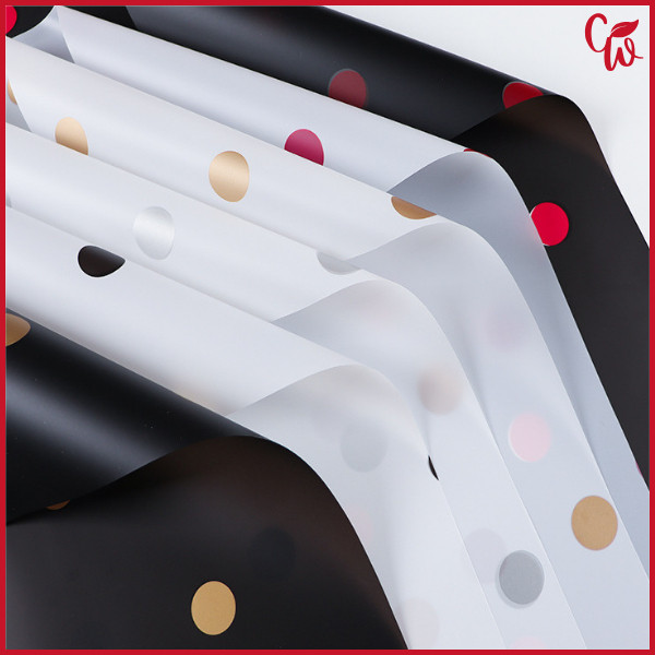 

MER.SHOP 20 Lembar Kertas Buket Polkadot Cellophane Flowerwrap Flower Wrapping Pembungkus Bunga Ecer KB6043