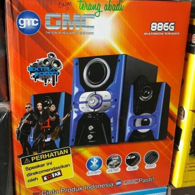 Speaker GMC 886G 60watt bisa Bluetooth, USB, Sd card ada remote