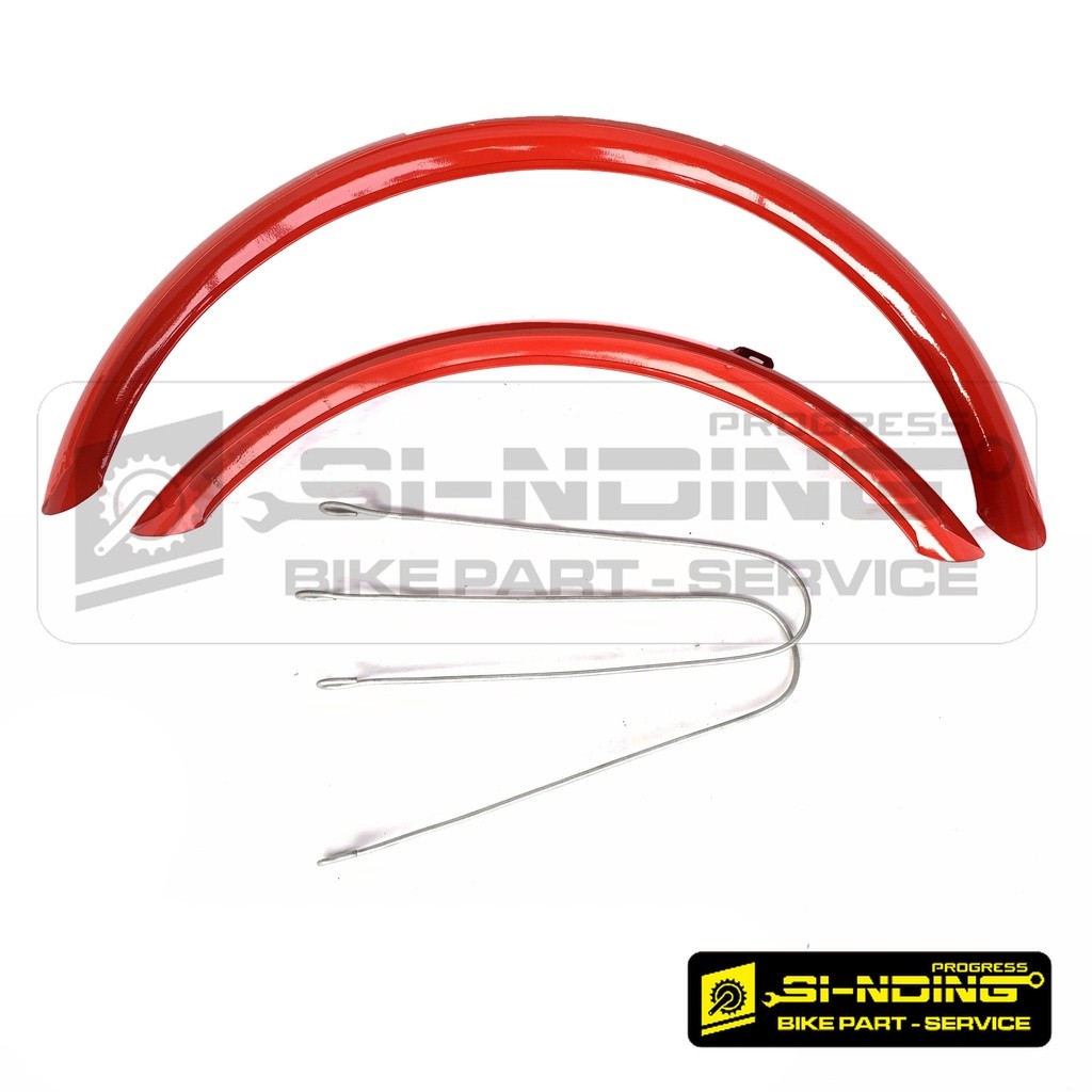 Mud Guard Fender Spakbor Slebor Sepeda Lipat 16 20 26 Inch Bulat Setengah Lingkaran Merah