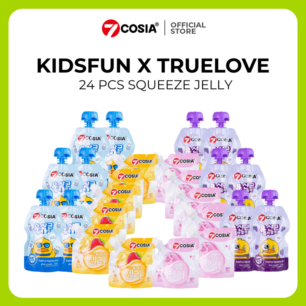 

7COSIA -KIDSFUN X TRUELOVE 24 PCS - 24 Squeeze Jelly Combination - kesukaan Anak-anak - Jeli, Makanan Manis