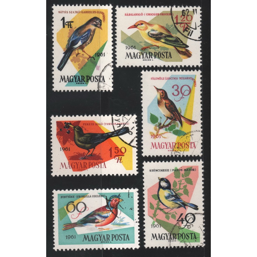 

6Pcs/Set Hungary Post Stamps 1961 Birds Marked Postage Stamps for Collecting