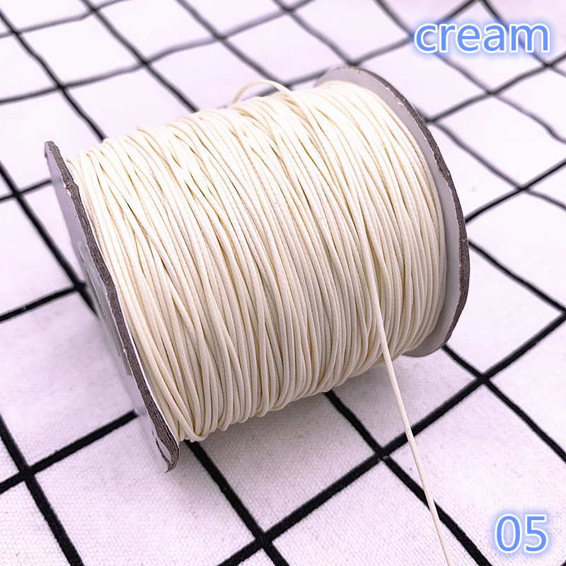 

0.5-2.0mm Cream Waxed Cord Waxed Thread Cord String Strap Necklace Rope Bead DIY Jewelry Making for Shamballa Bracelet