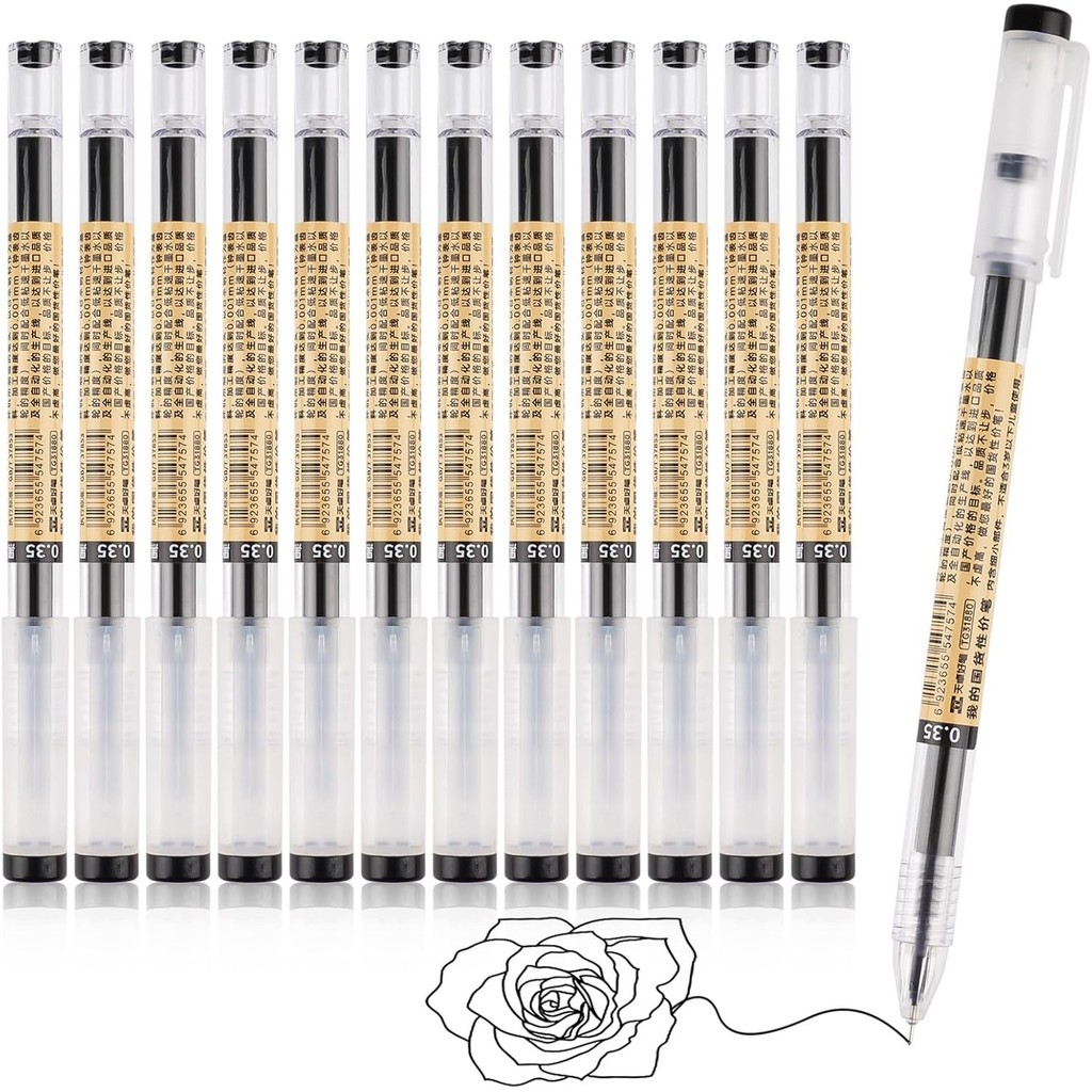 

3-12pcs/set Fine Point Pen 0.35mm Black Blue Red Ink Gel Pen Ballpoint Pen School Office Student Writing Stationery Supply