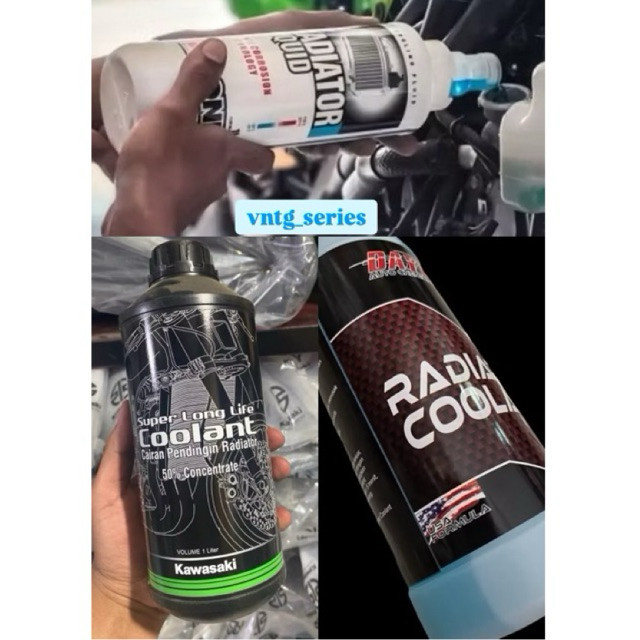 AIR RADIATOR COOLANT NINJA R SS RR NEW OLD ZX CBU 150 NINJA 250 KARBU FI 1 LITER ORI ORIGINAL KAWASA