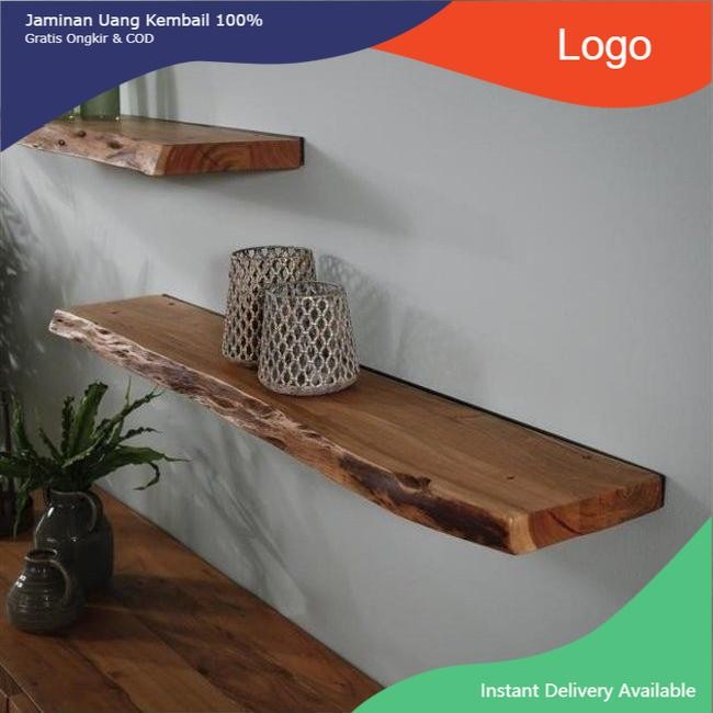 Rak ambalan dinding melayang kayu jati berkualitas mcw10