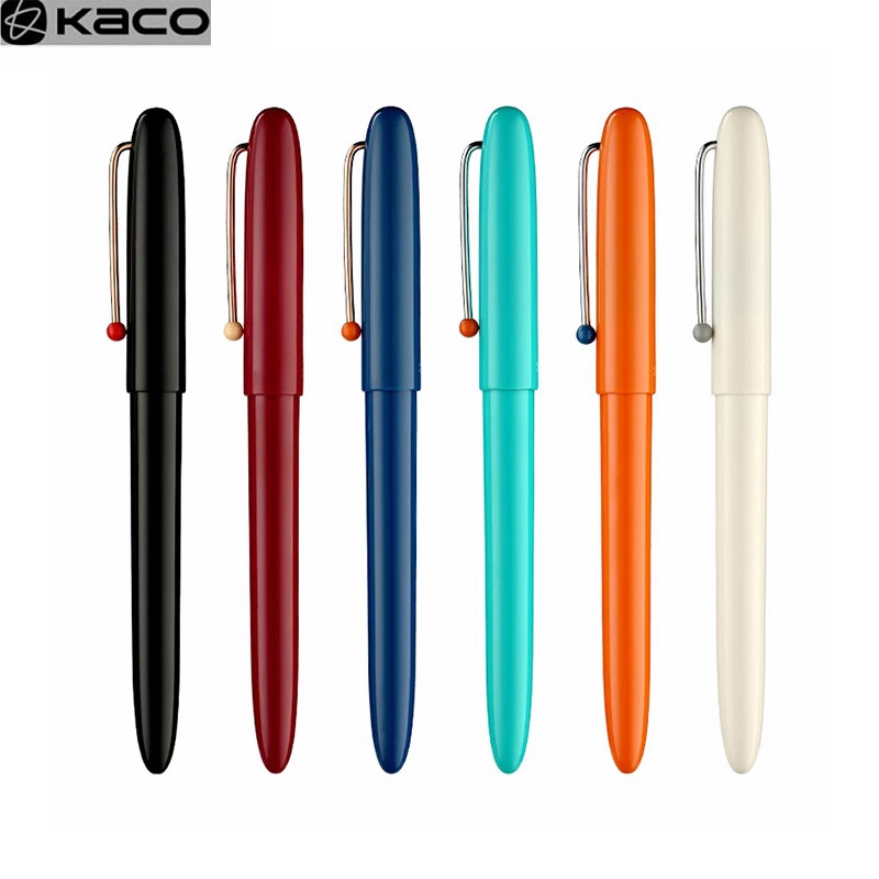 

KACO Classic Colorful Fountain Pen 만년필 EF Hooded Exchangeable Ink Cartridge for School Office Stationery Nib Smooth Writing