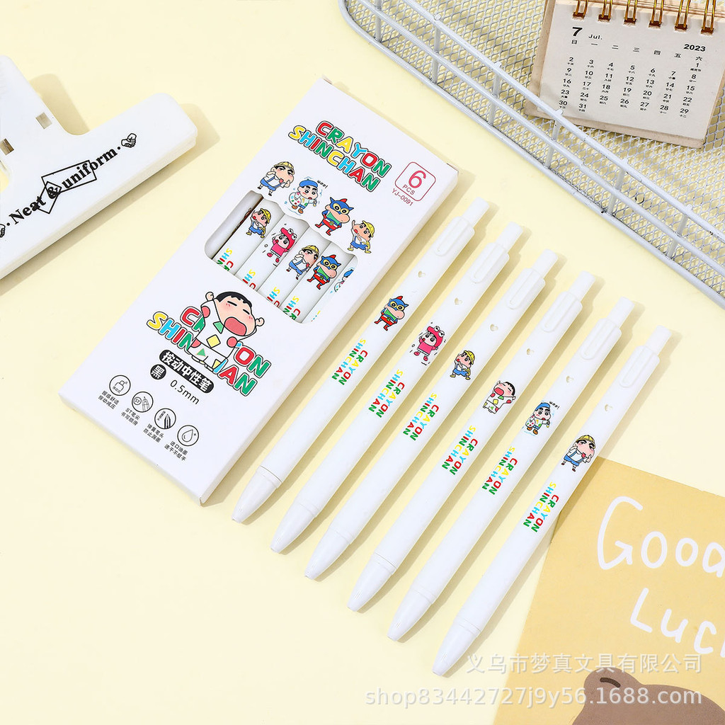 

BEST! PULPEN 1 SET ISI 6 PCS MOTIF KARTUN CRAYON SHINCHAN PAJAMAS THEME KAWAII CUTE