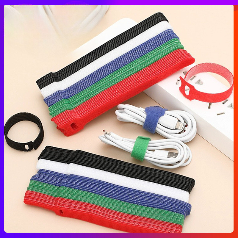 

1/50pcs Reusable Hook and Loop Cable Ties 20cm Fastening Straps Multi-Purpose Wire Organizers for Computer/TV/Electronic Devices