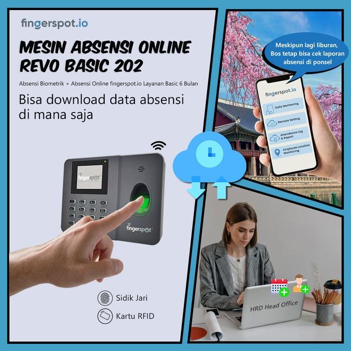 

Mesin Absensi Online Sidik Jari Fingerprint Revo Basic 202