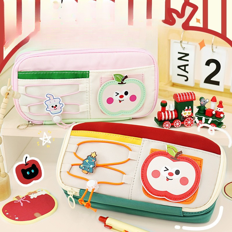 

Stationery Bag Lucky Apple Pen Case with Large Capacity and High Appearance Quality with Drawstring Design for Stationery
