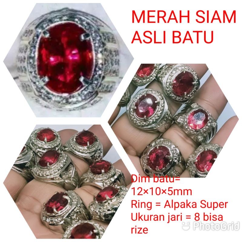 CINCIN BATU MERAH SIAM ASLI BATU