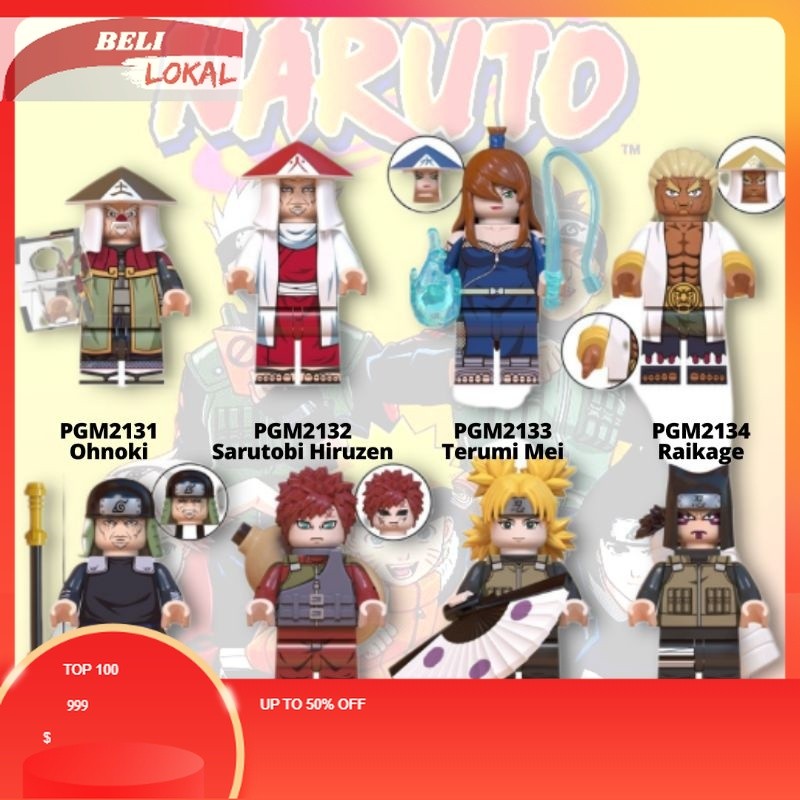BRICKS ACTION FIGURE BLOCK FIGURE Mainan Anak Figur mini raikage terumi mei temari kankuro gaara ohn