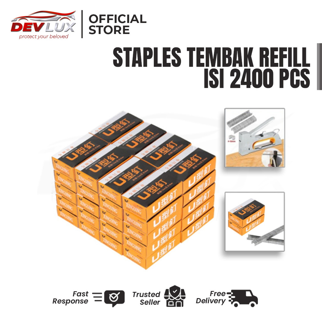 

Isi Staples Tembak Isi Stapler Refill Gun tacker Steples Baja 2400 pcs