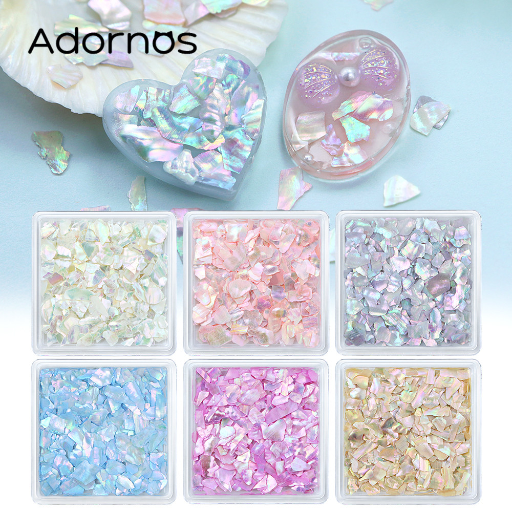 

Irregular Aurora Seashell Slices Epoxy Resin Filling Sparkling Flakes Shell Fragments DIY Resin Mold Filler Summer Crafts Making