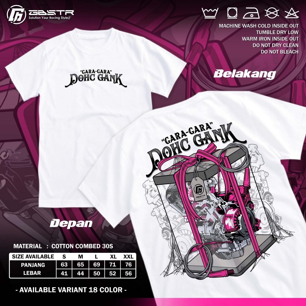 Kaos Racing Gara-Gara DOHC Gank Baju Pasukan Double Overhead Camshaft Tshirt Motor Satria Fu CB150R 