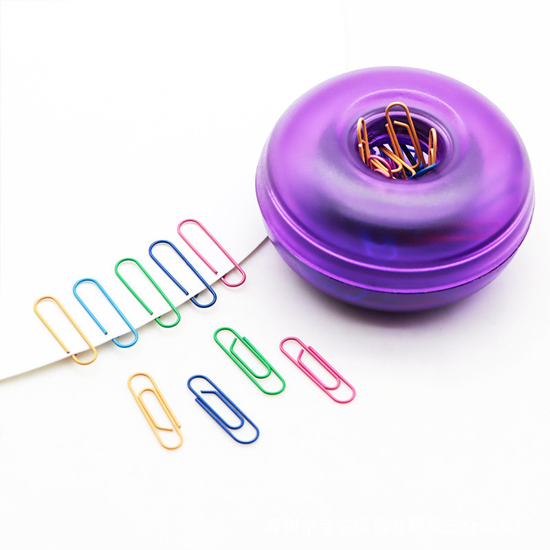 

Round Magnetic Box For Office Clips Dispenser Desk Clips Holder Blue Stationery 200 Paper Clips Box Magnetic Desk Organizer Jar