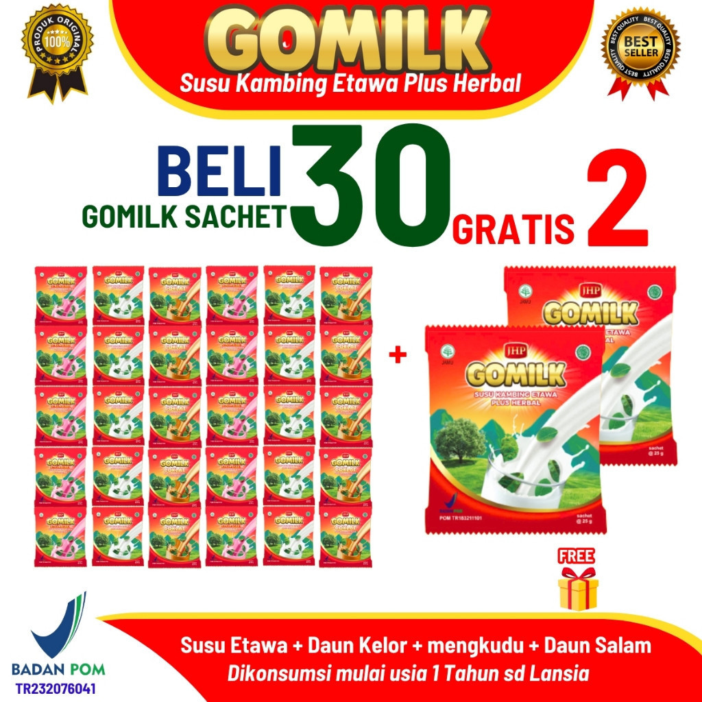 

[ HEMAT ] GOMILK SACHET iSusu Etawa Plus Herbal Daun Kelor