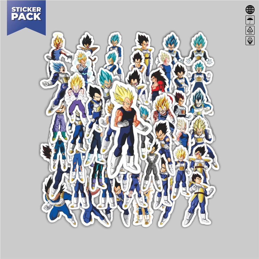 

[100PCS]Stiker Pack Stiker Anime Series Dragon Ball Character Prince Vegeta V1 Dekorasi Lucu Kreatif untuk Notebook, Skateboard, H