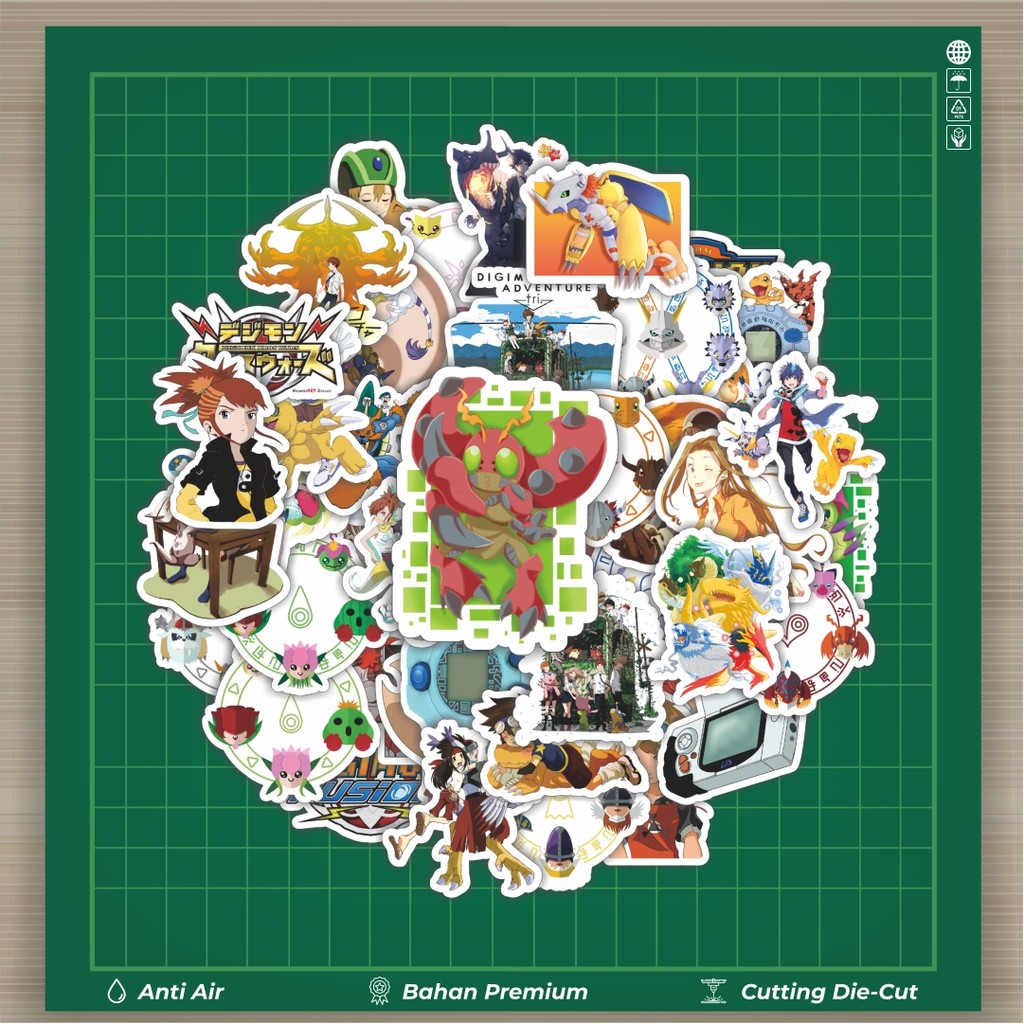 

HOT 50 PCS STIKER Stiker Anime Series Digimon Character Mix 2 Stiker Fashion Cars Decal Dingin Kartu Album Custom Vinyl Anti Air- Sticker Aesthetic Buku Journal Koper Casing HP Tablet Laptop Helm Motor Botol Minum