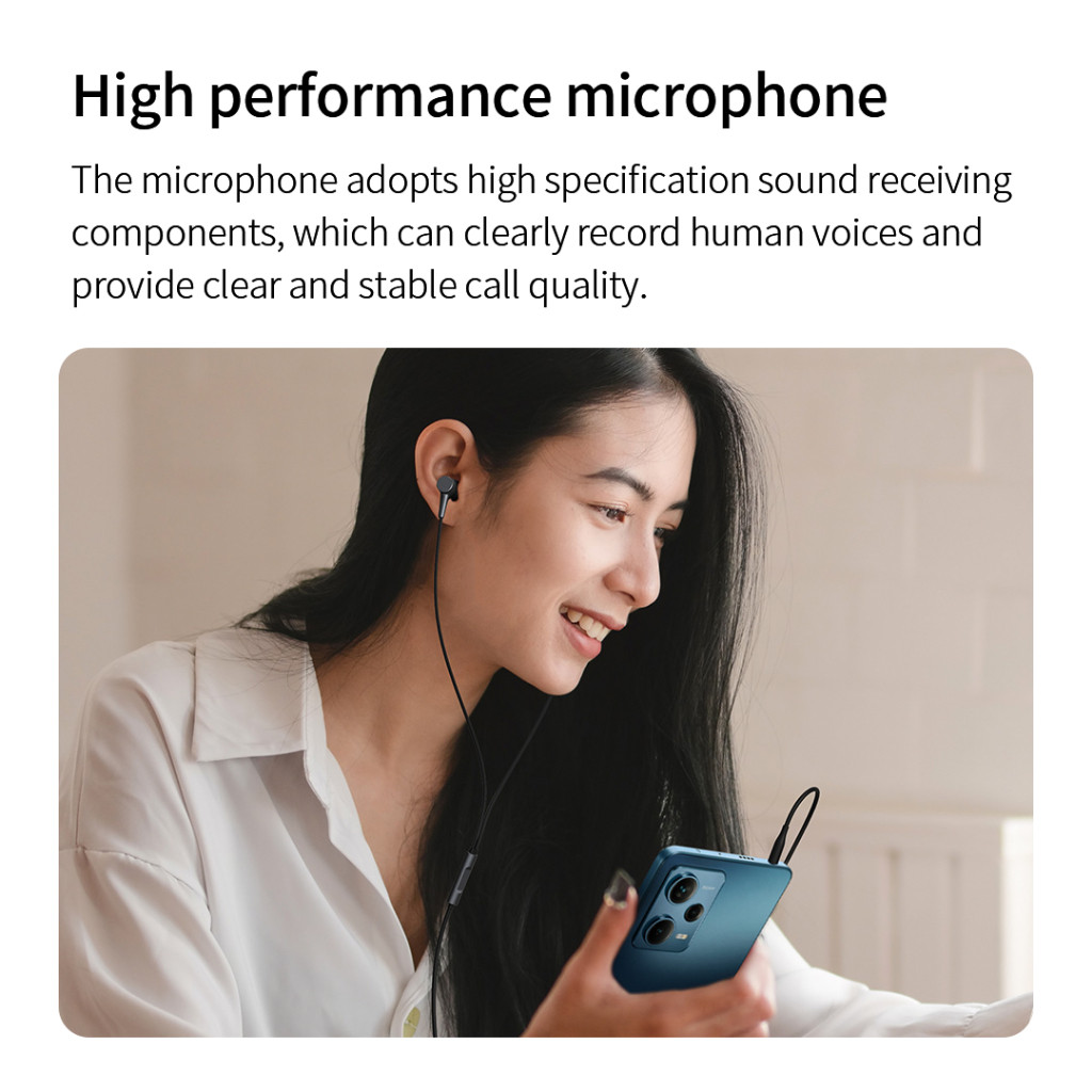 JAMIN MURAH Xiaomi Headset Handsfree Encok Jack 3.5mm Wired Earphone MIC - DDQ02WM(BISA LANGSUNG ORD