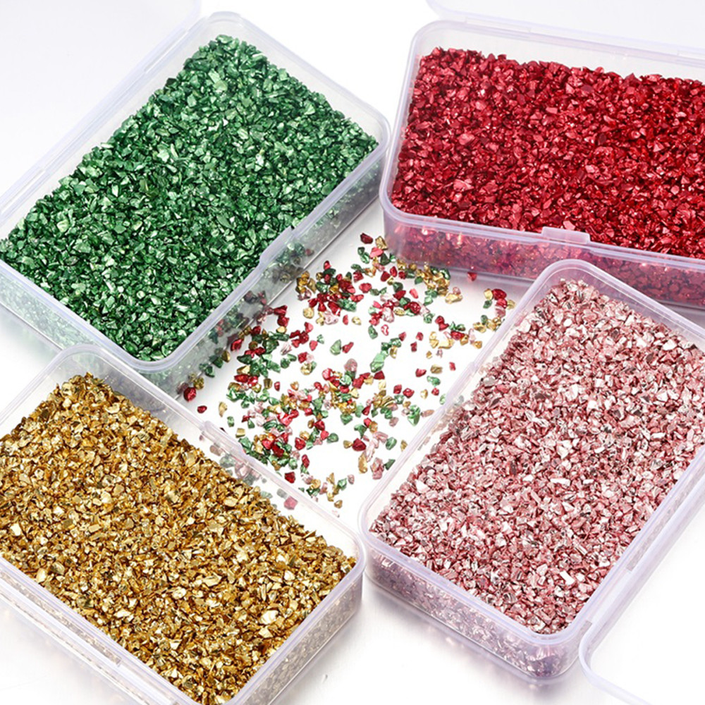 

80g/Box Color Crushed Glass Stones Resin Filling For DIY Epoxy Resin Mold Irregular Crystal Nail Art Decoration Jewelry Making