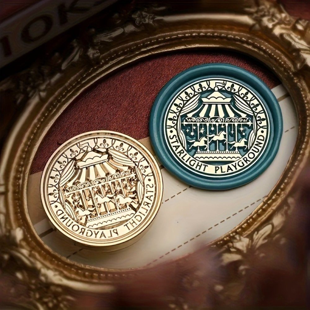 

1pc Carousel Fire Paint Seal Wax Stamp Head, Wedding Invitation Christmas Handmade DIY Decoration Envelope Decoration