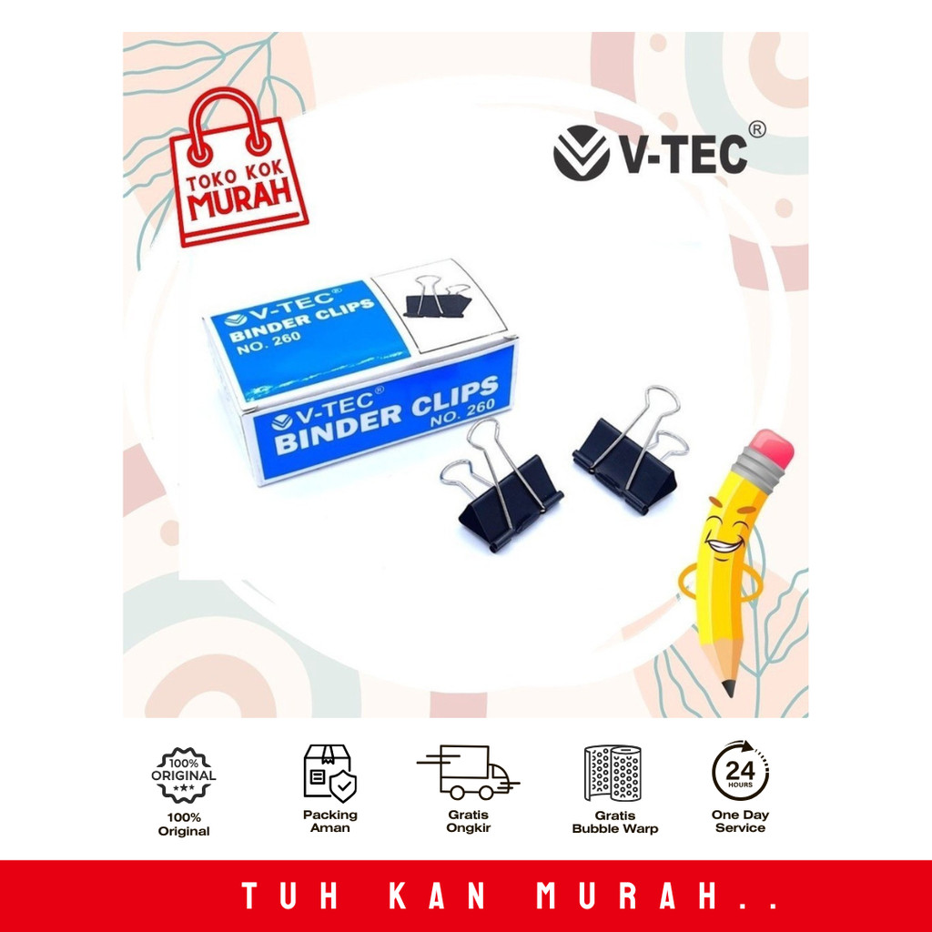 

V-TEC BINDER CLIP 260 -HITAM -PAK