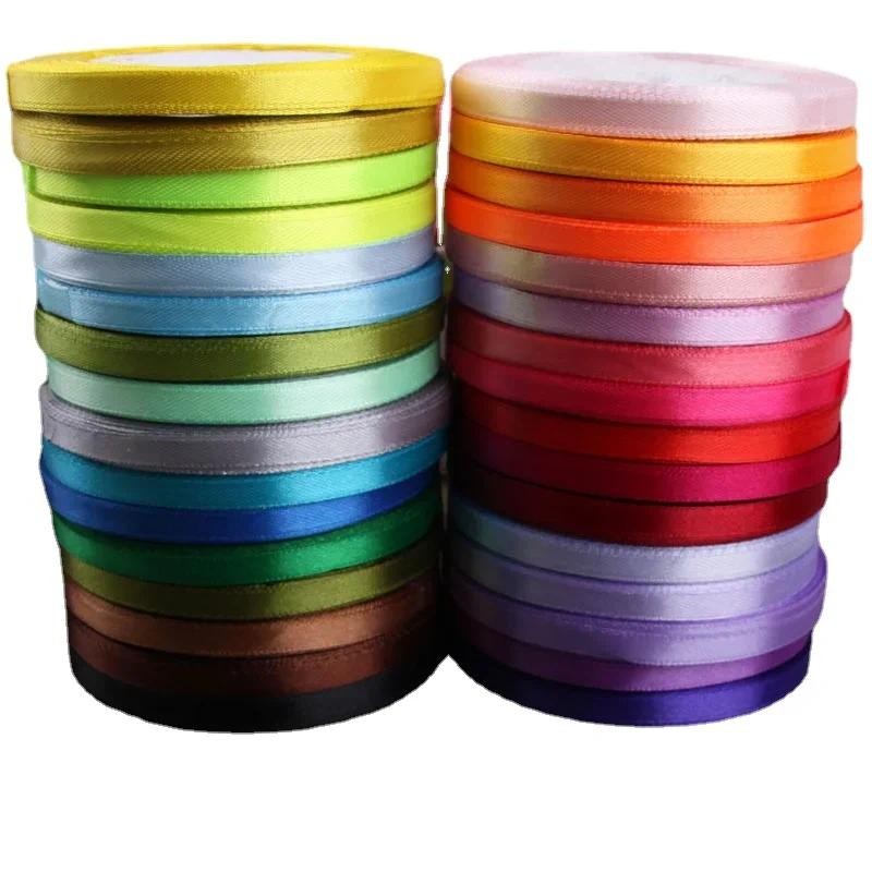 

6mm Silk Satin Ribbons Length 25Yards/Roll Christmas Party Wedding Decoration Ribbons DIY Girls bow hair accessories Accessories