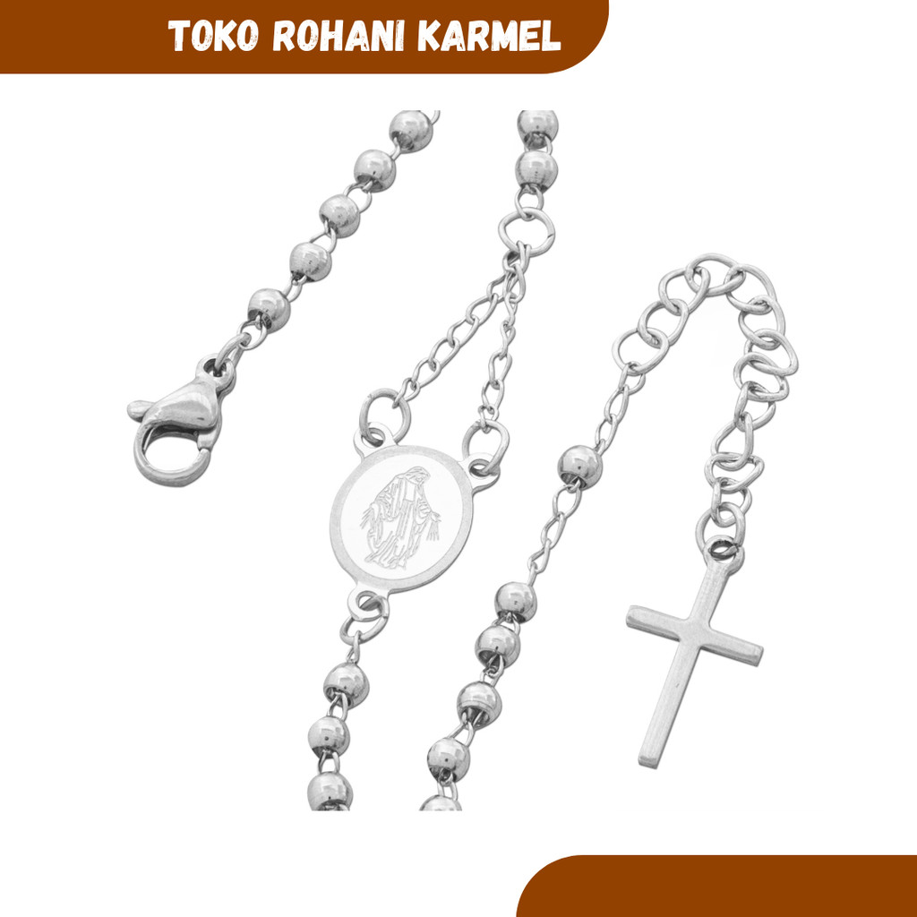GELANG SALIB STAILESS / GELANG ROSARIO / GELANG ROHANI STAINLESS