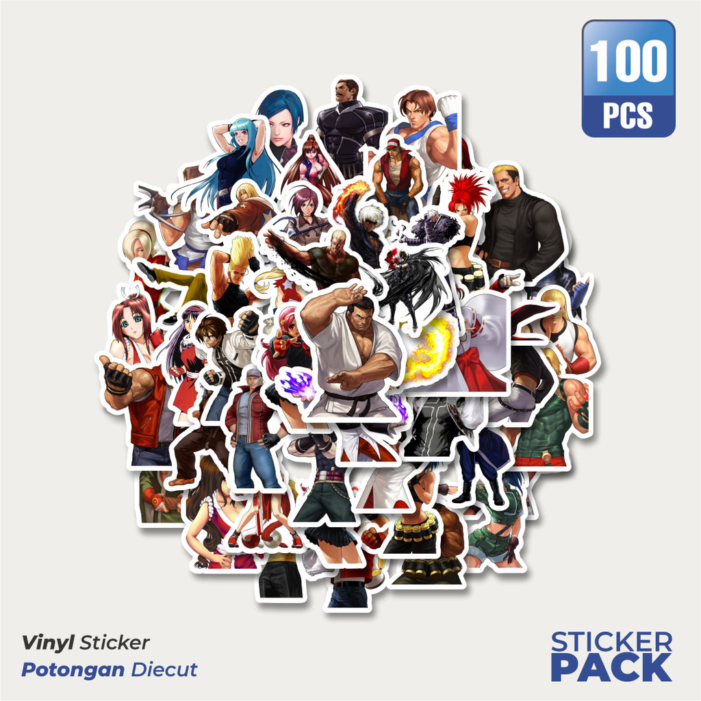 

100 PCS STIKER Stiker Game Series King Of Fighter Character Mix 8 Waterproof Aesthetic- Untuk Laptop, Motor, dan Helm - Paper Stationery Pack