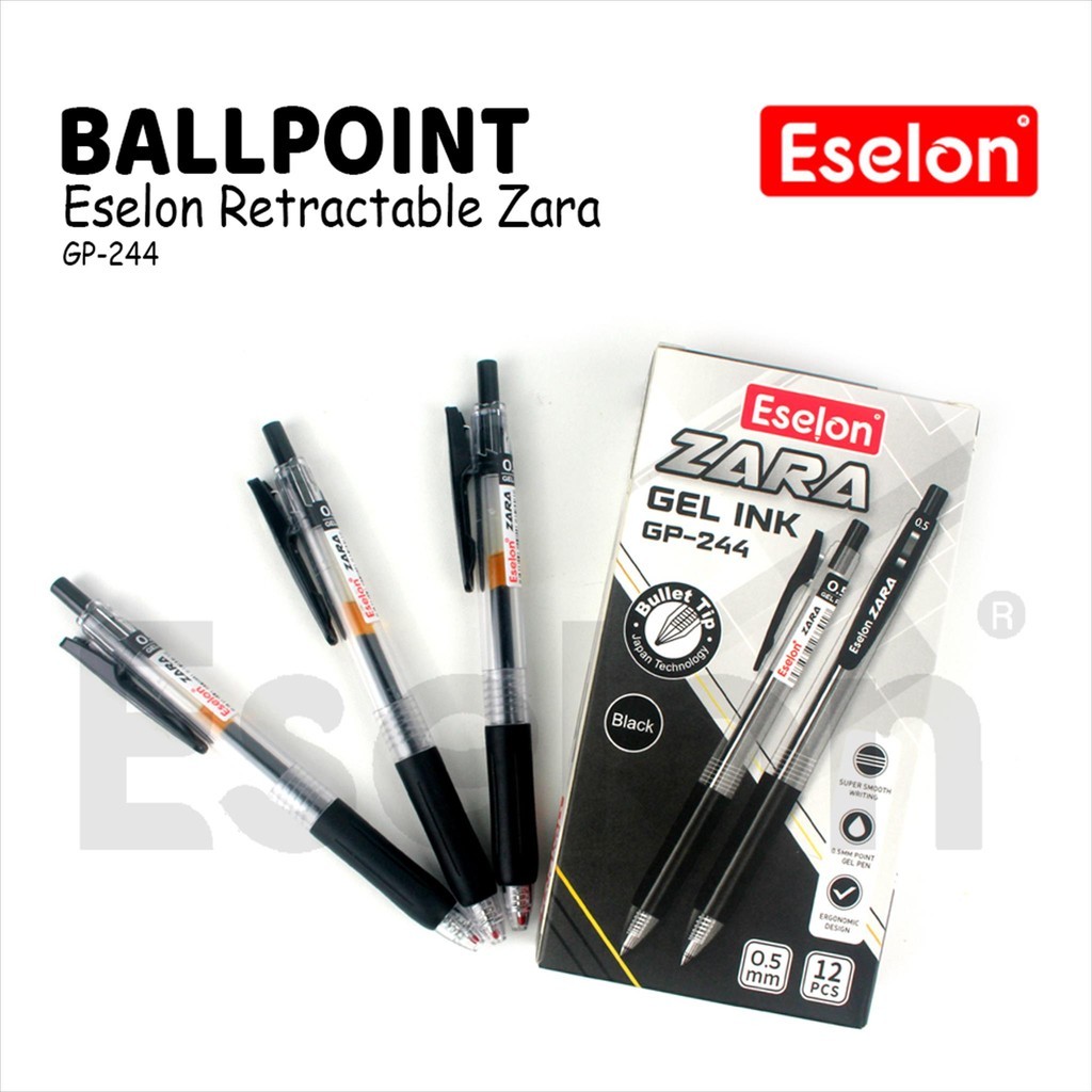 

♚12pcs Pulpen Gel ESELON ZARA GP-244 / 1 Pak Pulpen Gel Office 0.5mm♚