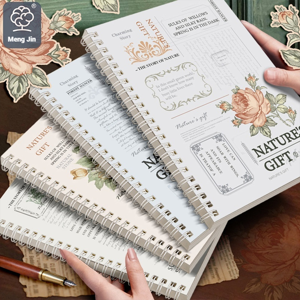 

Retro British Style A5 Spiral Notebook Loose Leaf Notepad for Elementary Minimalist Writing Journal Student Stationery Supplies